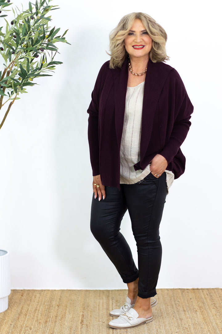 Atomic Knit Cardi | Plum