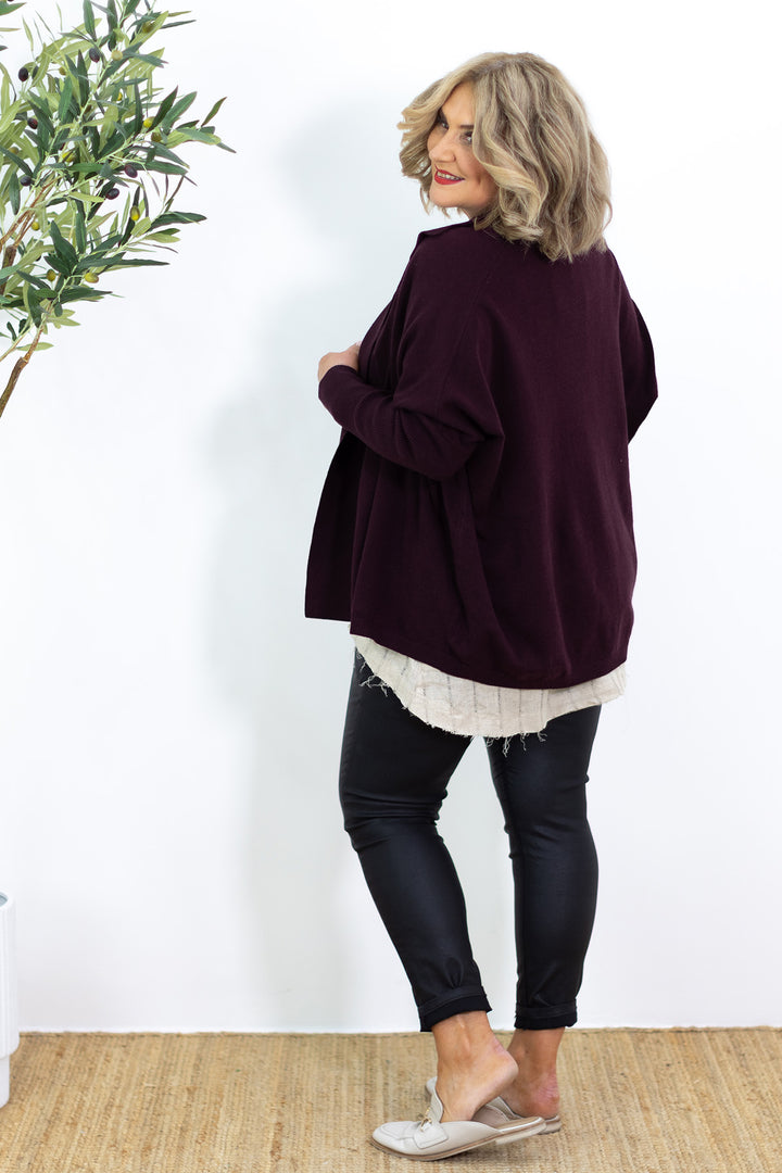 Atomic Knit Cardi | Plum