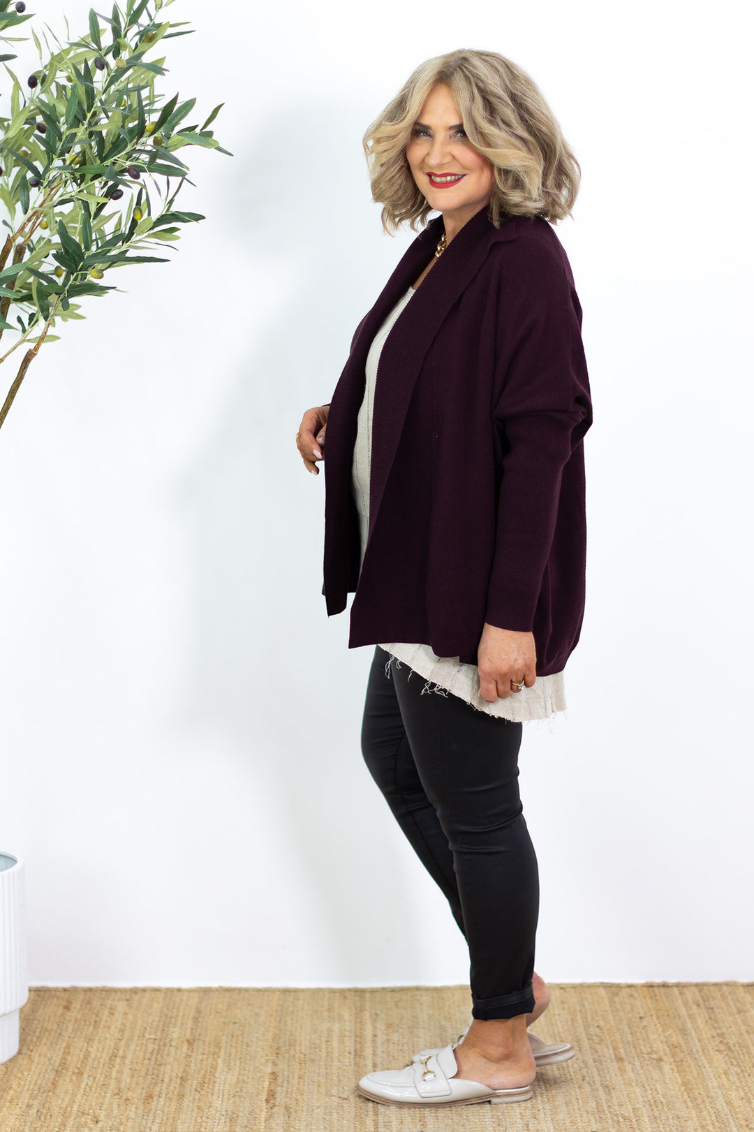 Atomic Knit Cardi | Plum