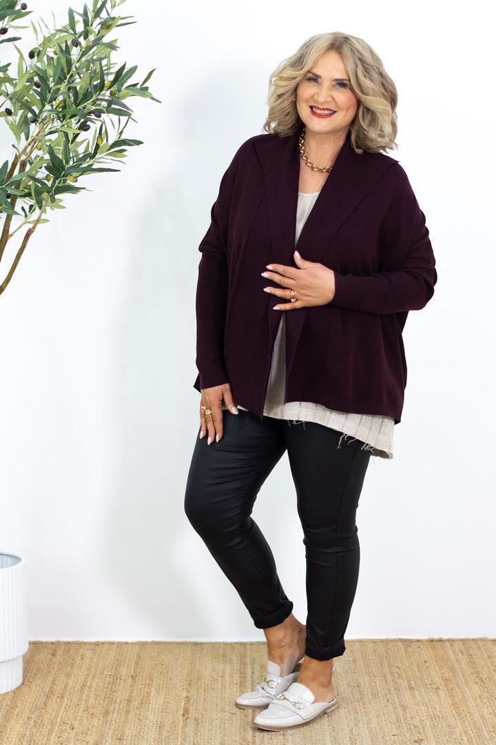 Atomic Knit Cardi | Plum