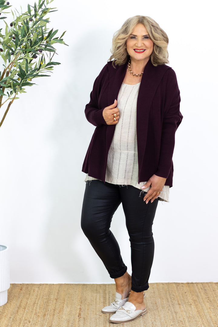 Atomic Knit Cardi | Plum