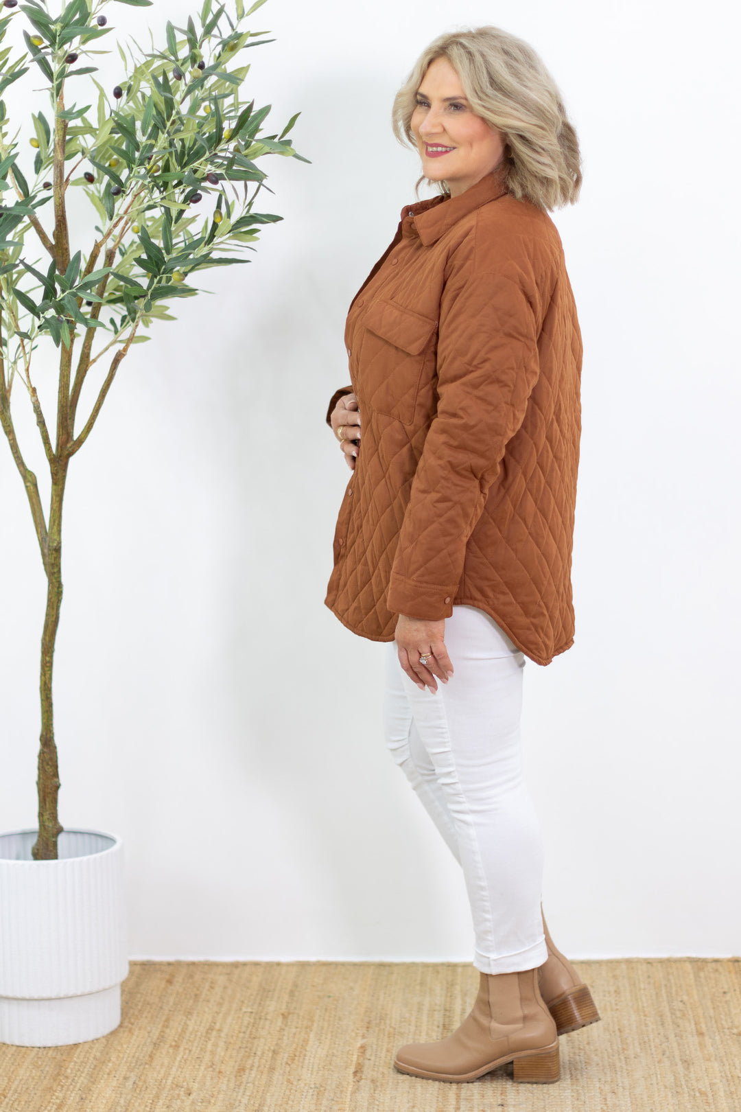 Filipa Quilted Jacket | Teracotta