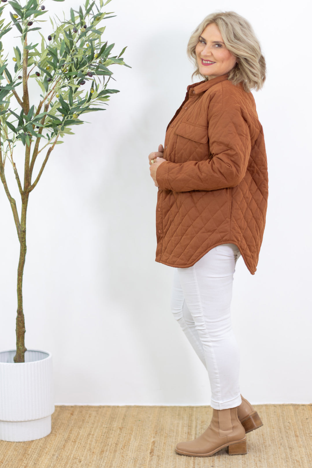 Filipa Quilted Jacket | Teracotta