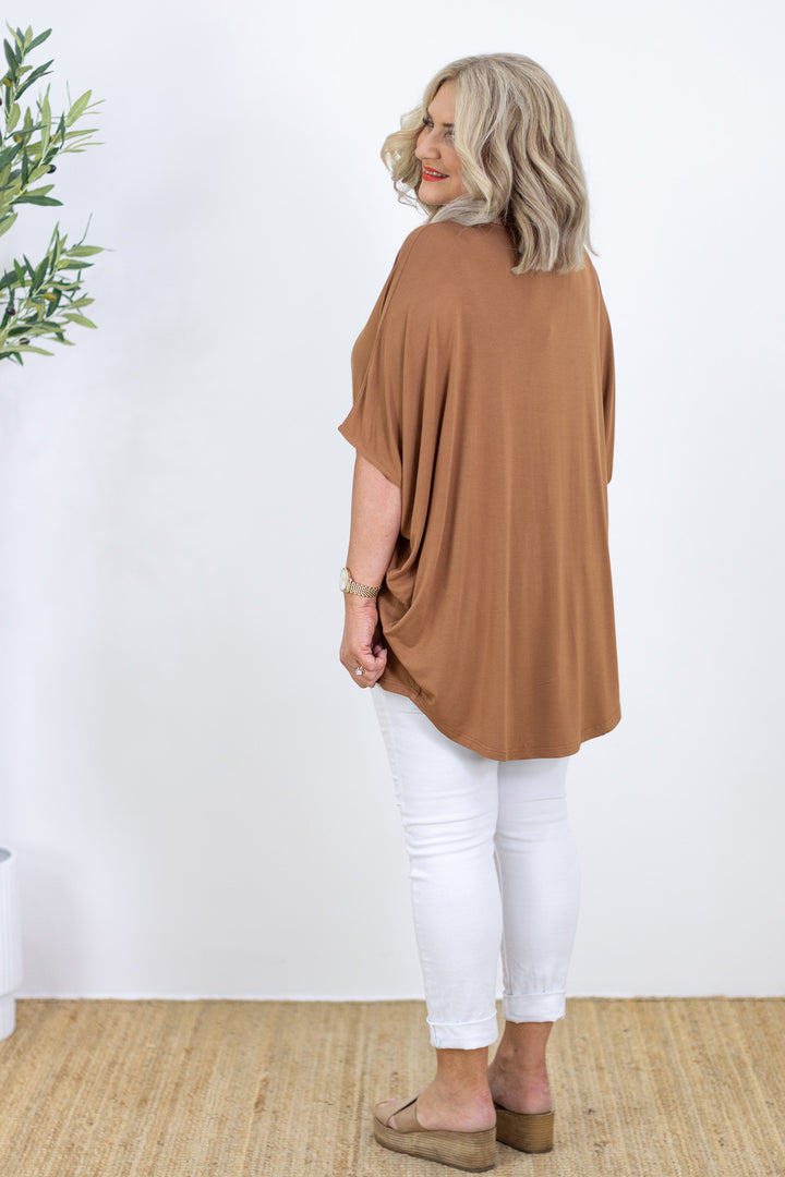 Armeni Batwing T Shirt | Tan