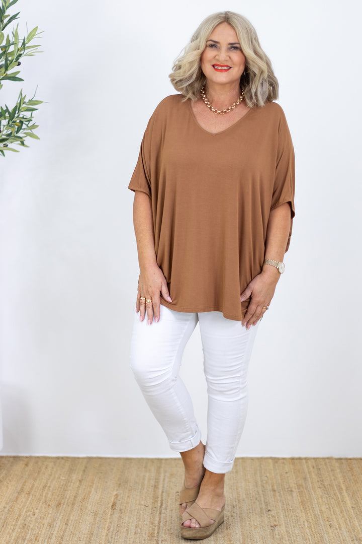 Armeni Batwing T Shirt | Tan