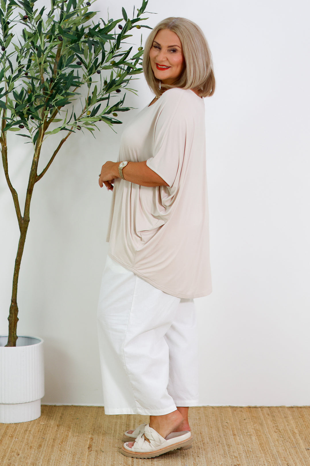 Armeni Batwing T Shirt | Beige