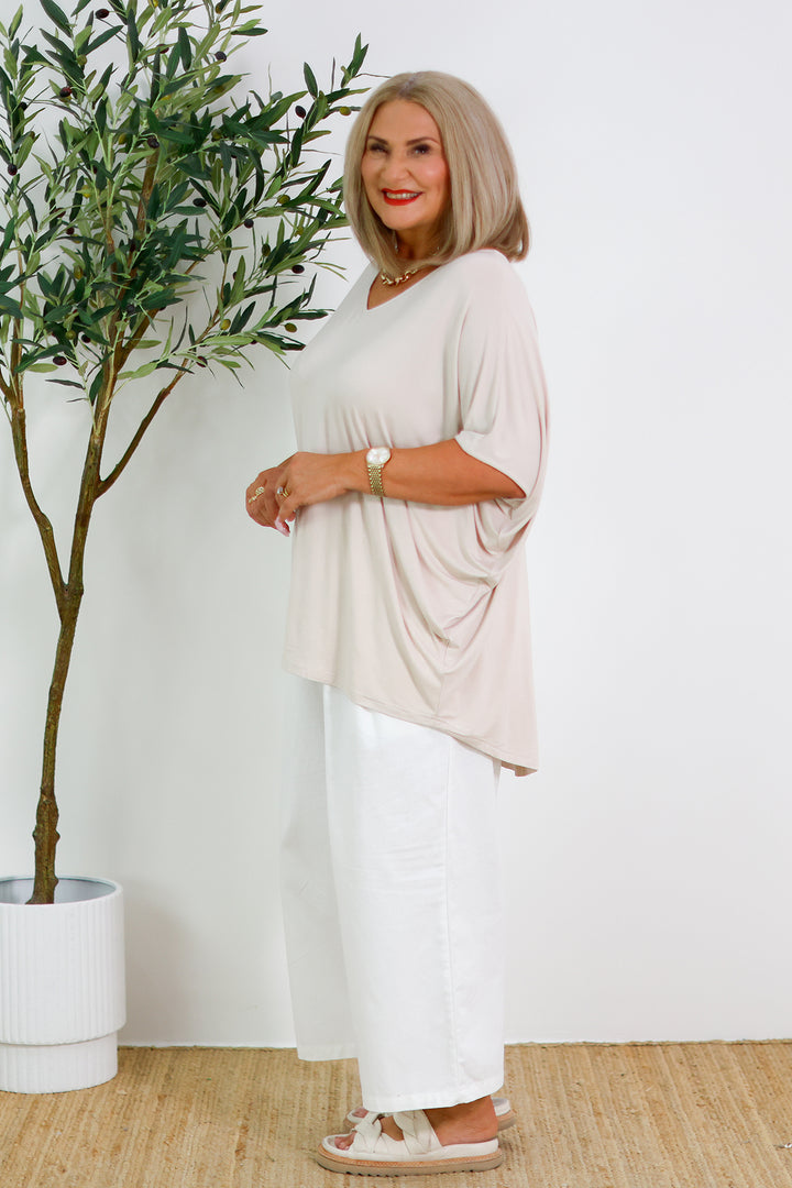 Armeni Batwing T Shirt | Beige