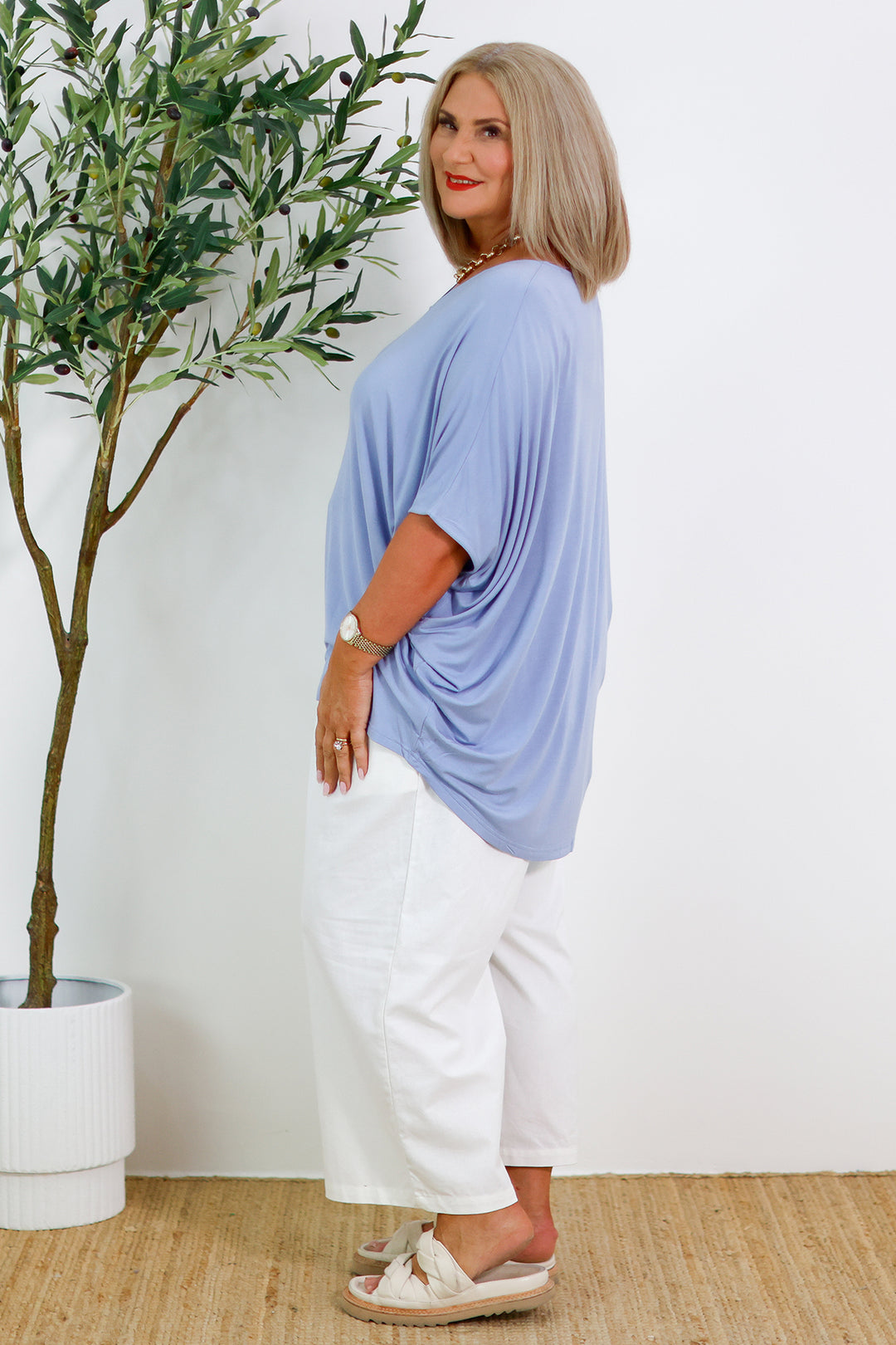 Armeni Batwing T Shirt | LIGHT BLUE