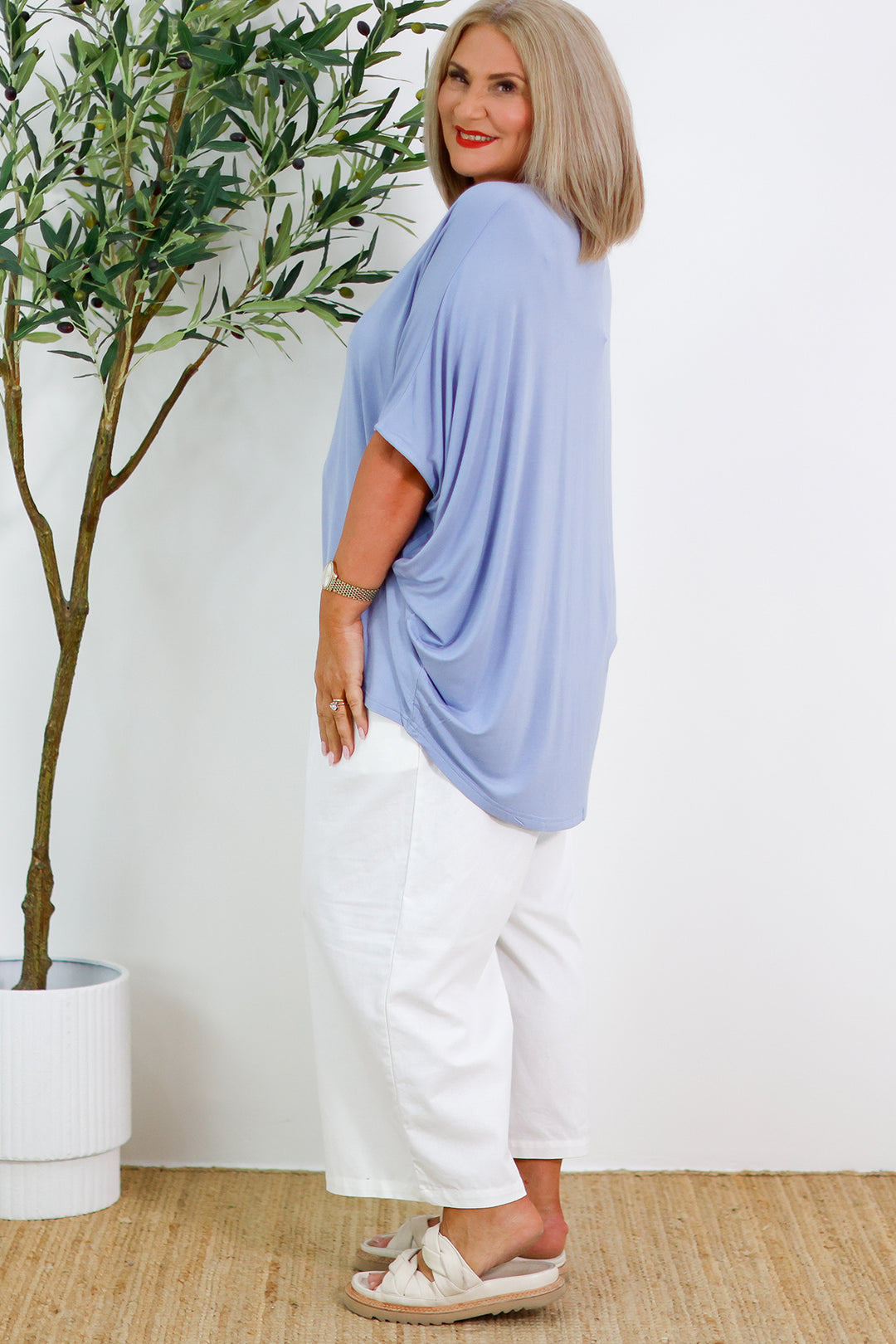 Armeni Batwing T Shirt | LIGHT BLUE