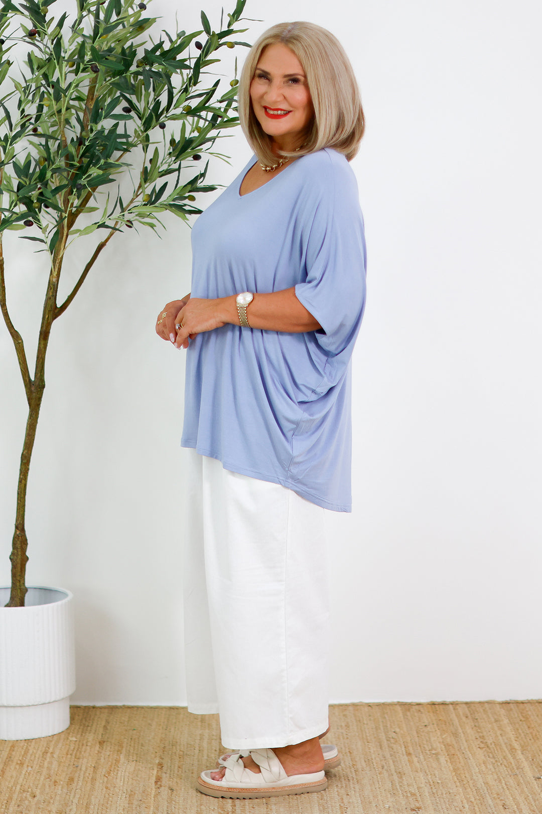 Armeni Batwing T Shirt | LIGHT BLUE