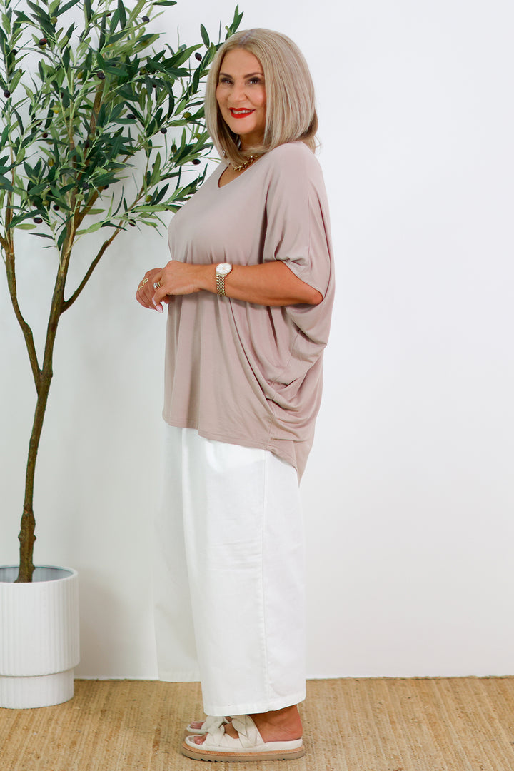 Armeni Batwing T Shirt | TAUPE