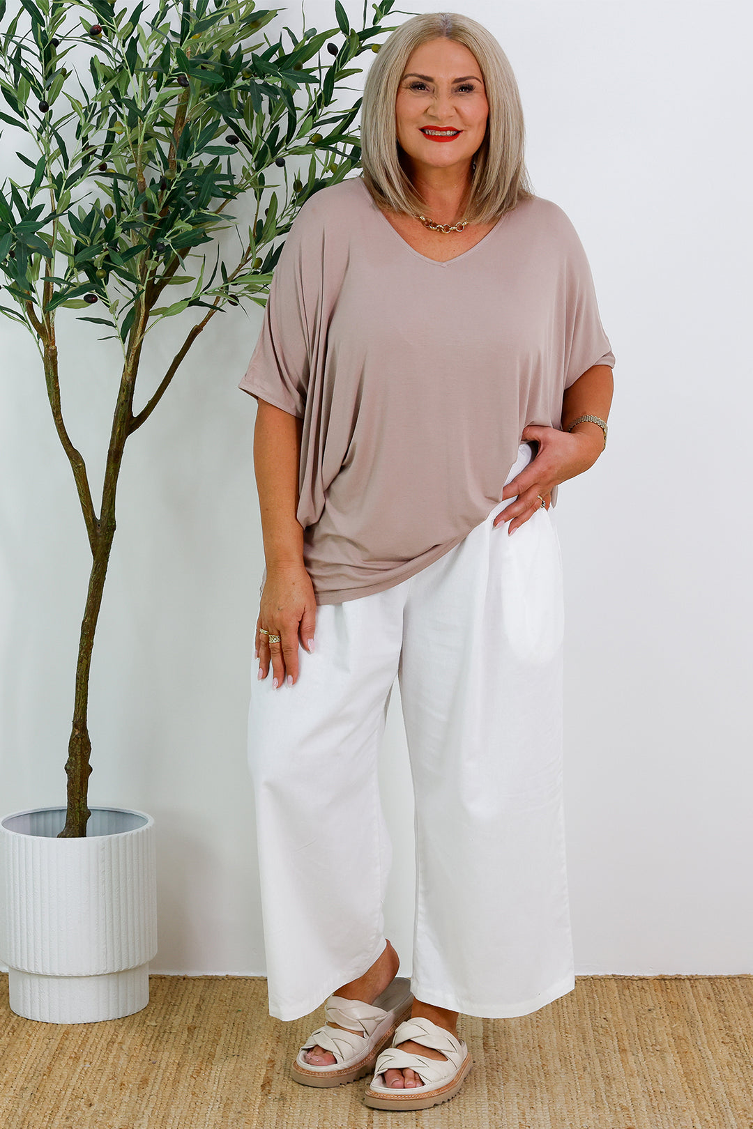 Armeni Batwing T Shirt | TAUPE