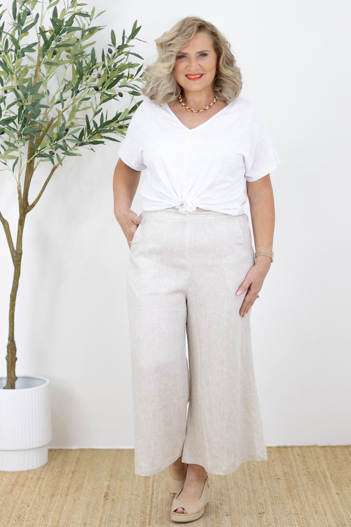 Santorini Wide Leg Pant | Natural