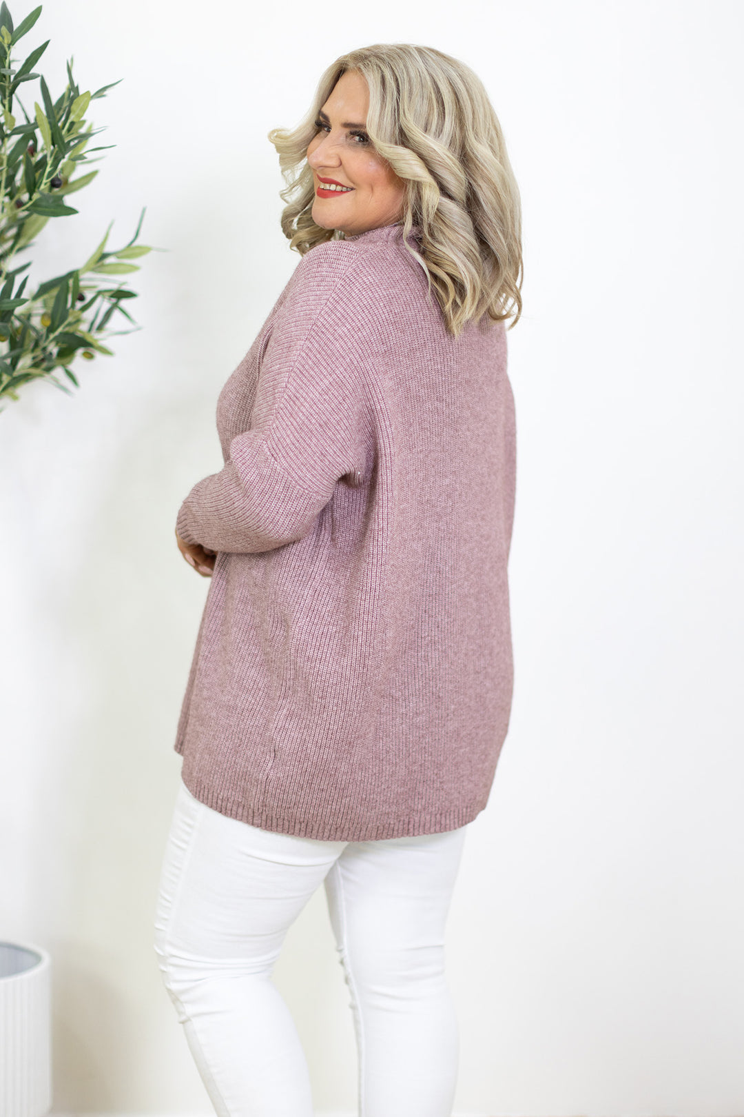 Gia Long Line Knit | Rosewood
