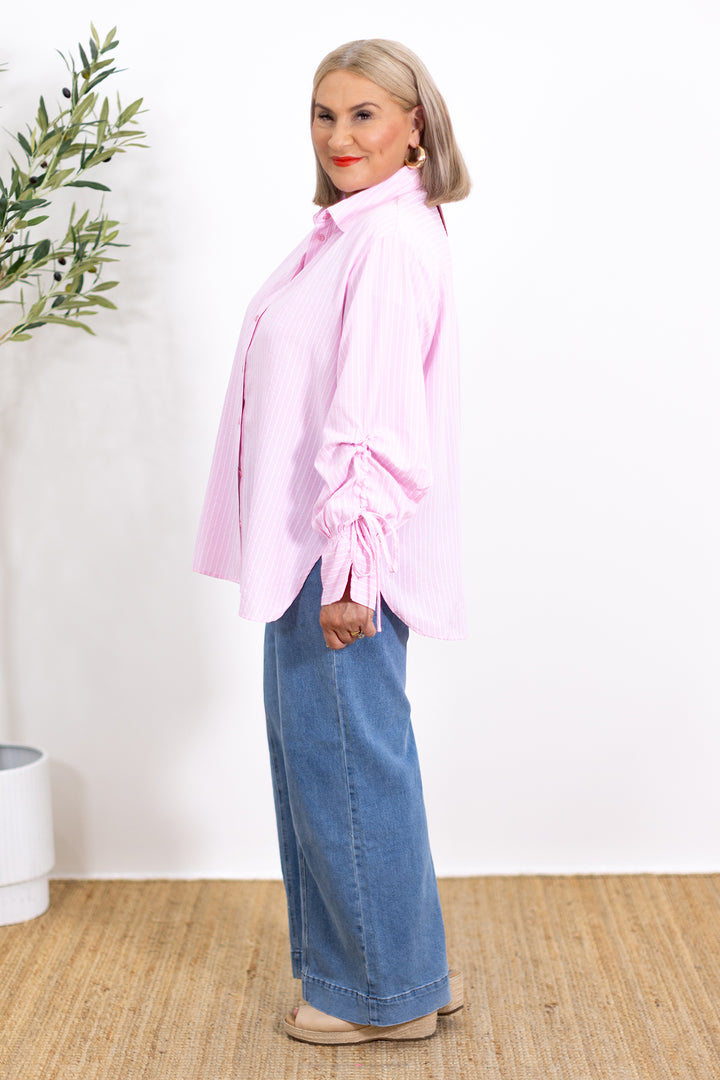 Cruiser Oversized Striped Shirt | PINK