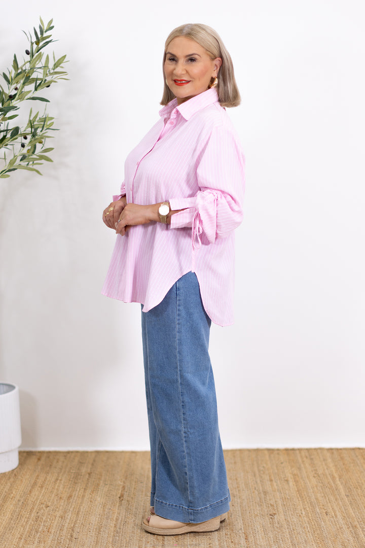 Cruiser Oversized Striped Shirt | PINK