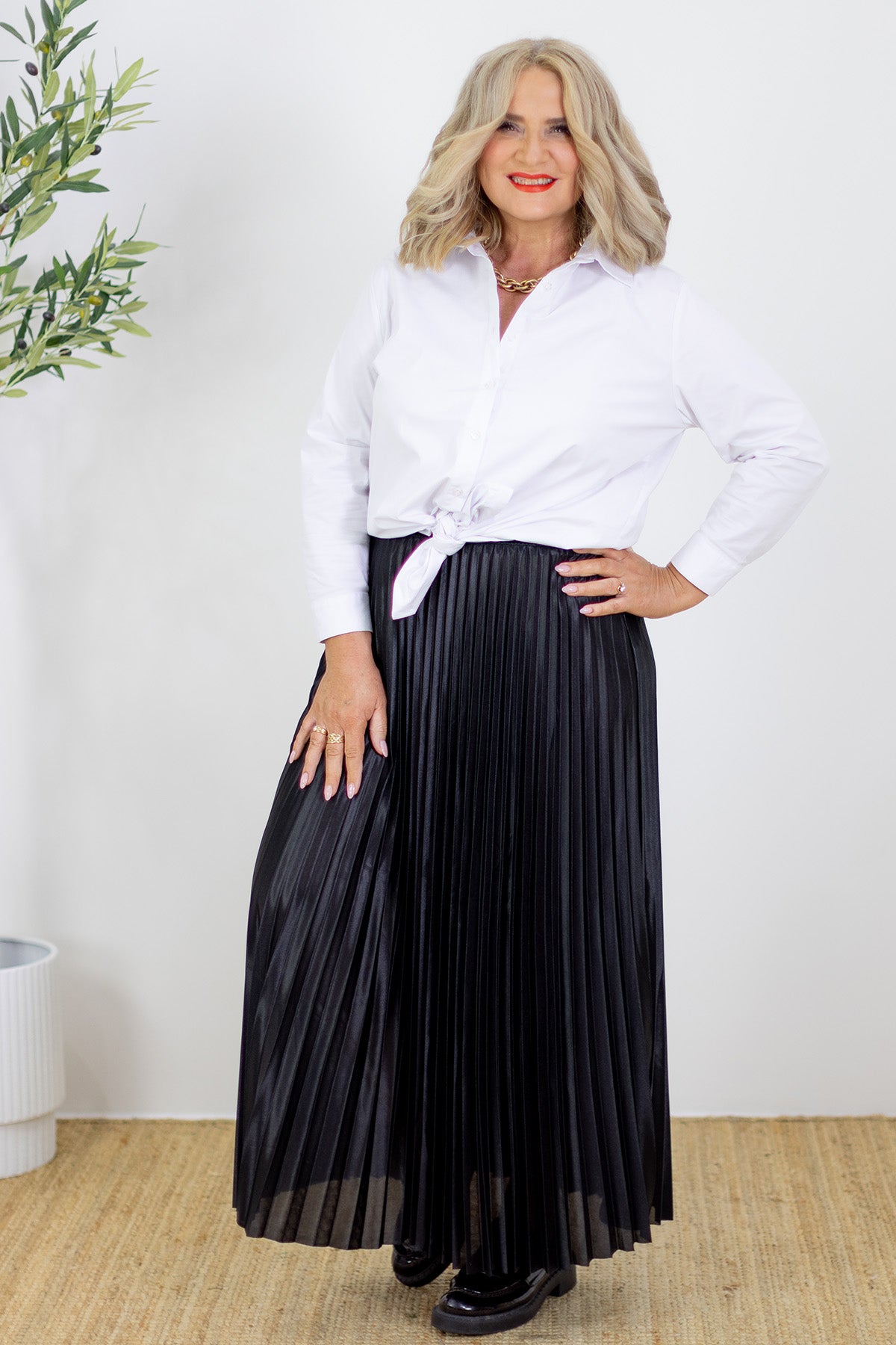 Adele Pleated Skirt BLACK