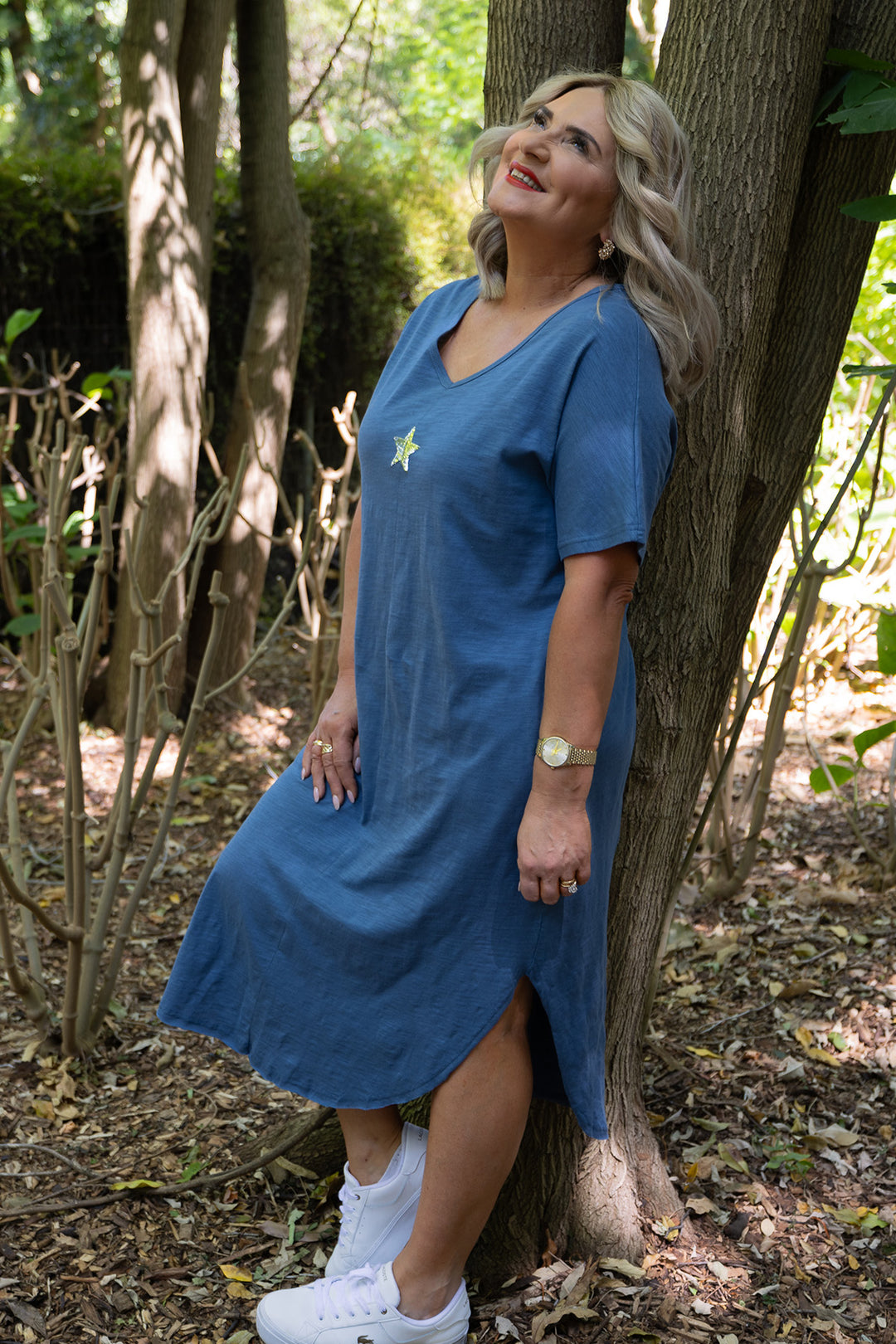 Lucky Star Tee Dress | Blue