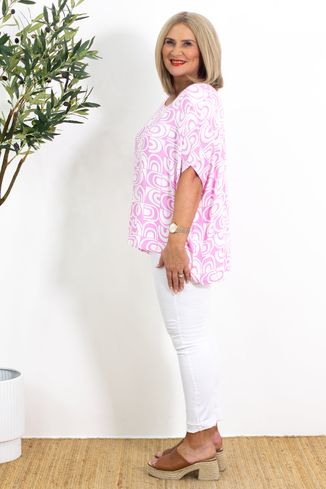 Galia Drape Top | PINK