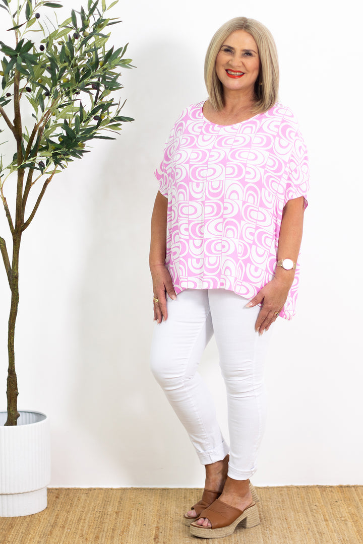 Galia Drape Top | PINK