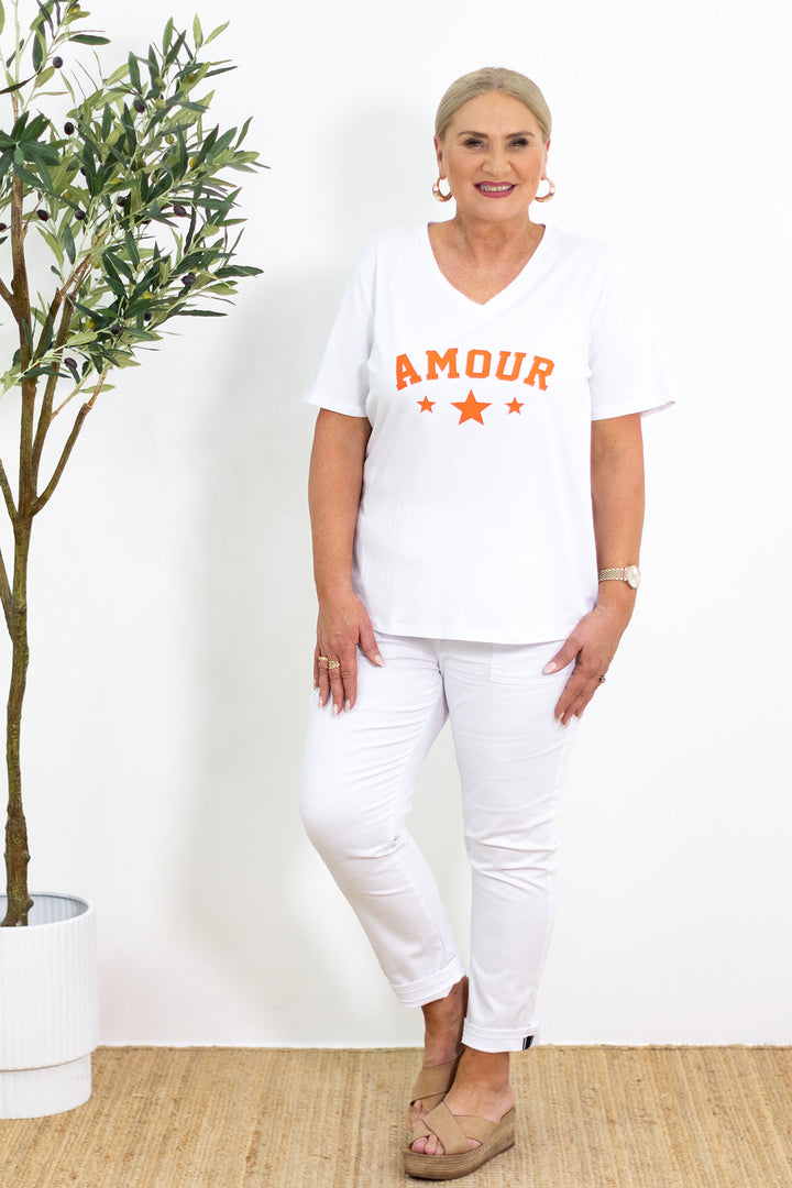 Classic V  Amor'e Tee | Orange