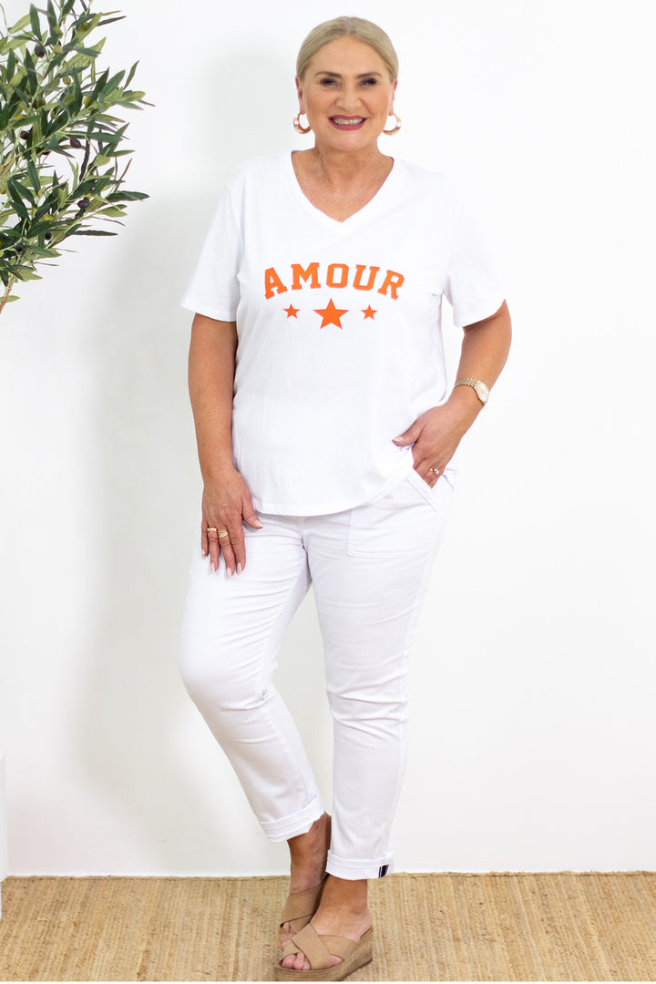 Classic V  Amor'e Tee | Orange