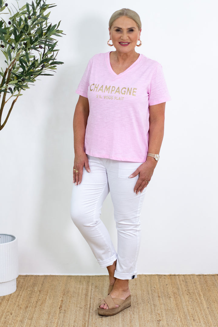 Champagne Tee | Pink & Gold