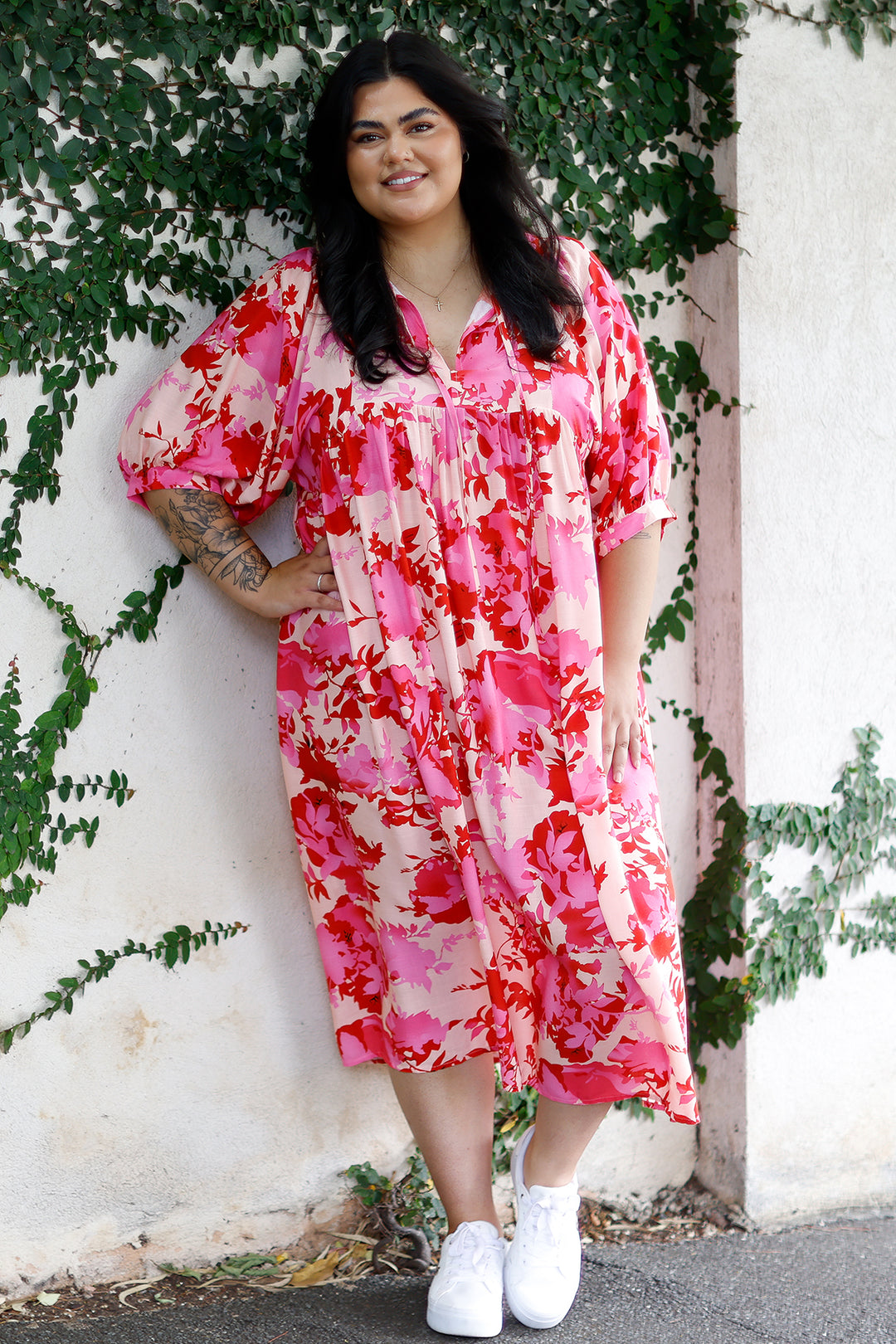 Solara Dress | Pink & Red Floral