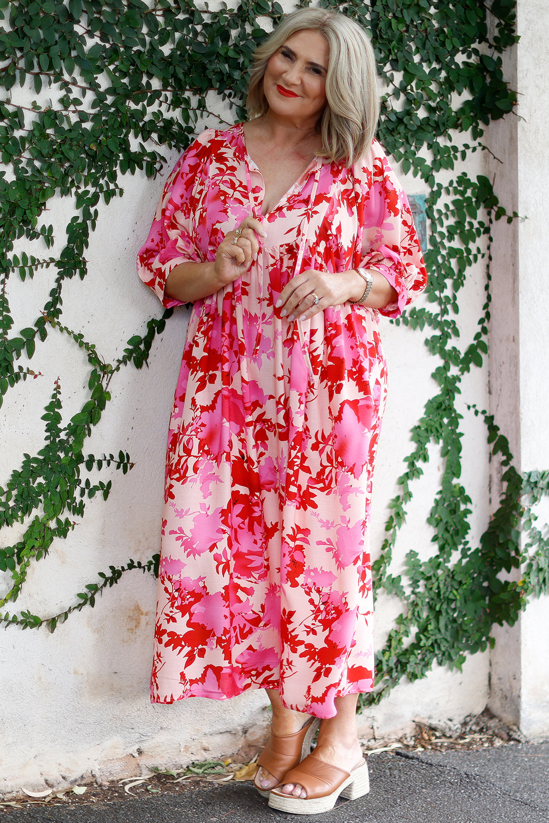 Solara Dress | Pink & Red Floral