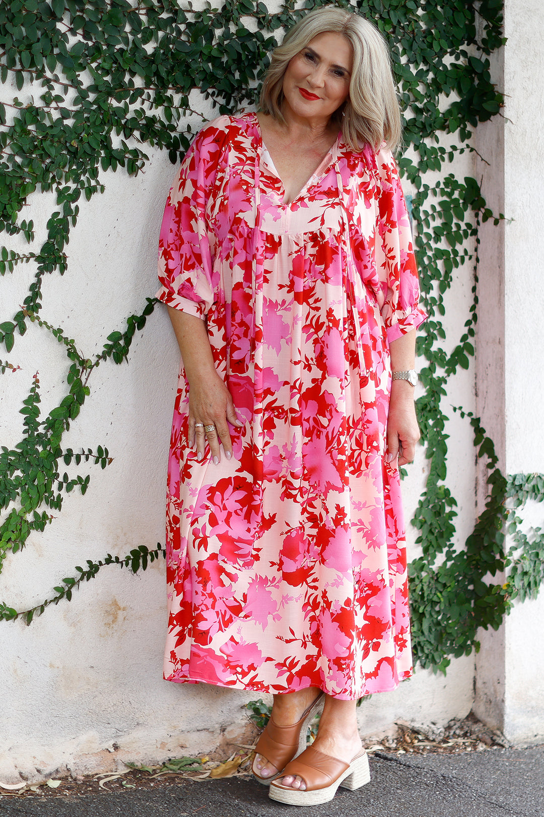 Solara Dress | Pink & Red Floral