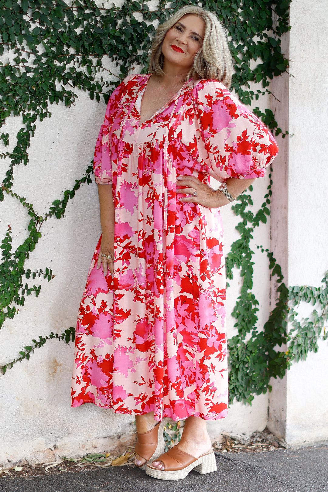 Solara Dress | Pink & Red Floral