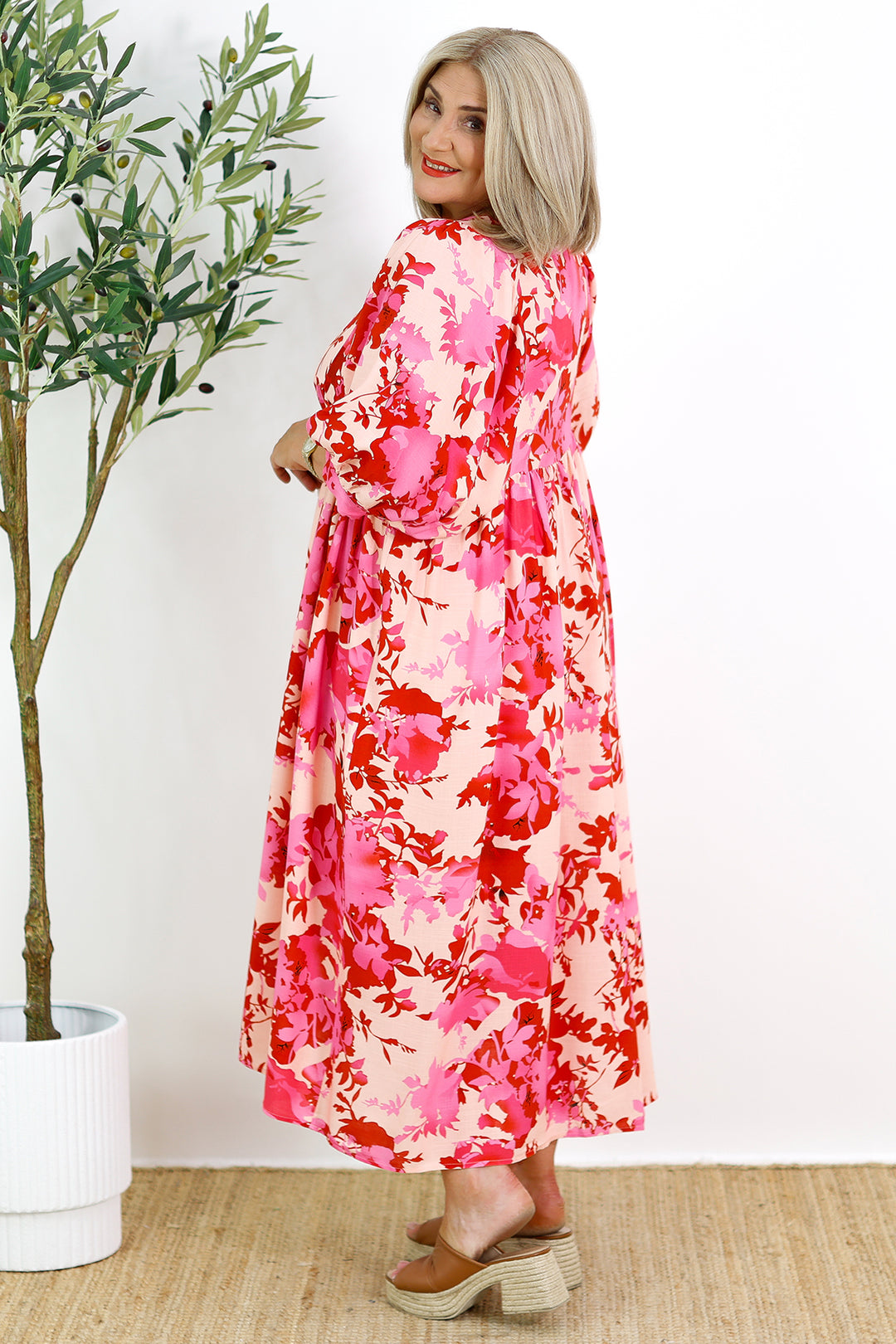 Solara Dress | Pink & Red Floral