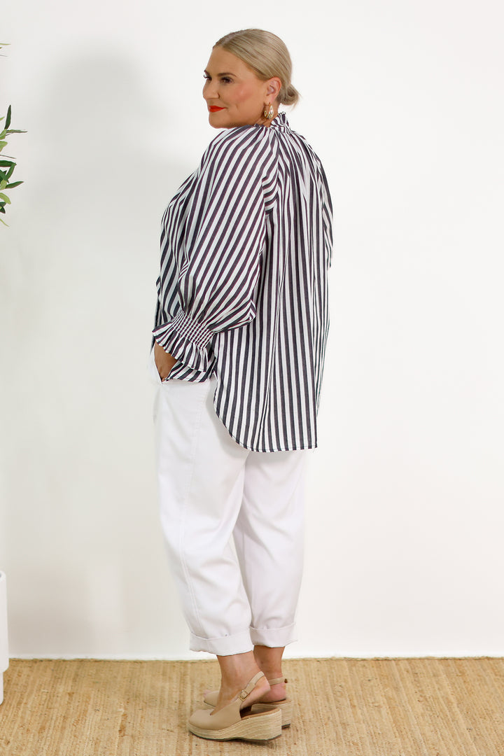 Mossman Stripe Shirt | Black